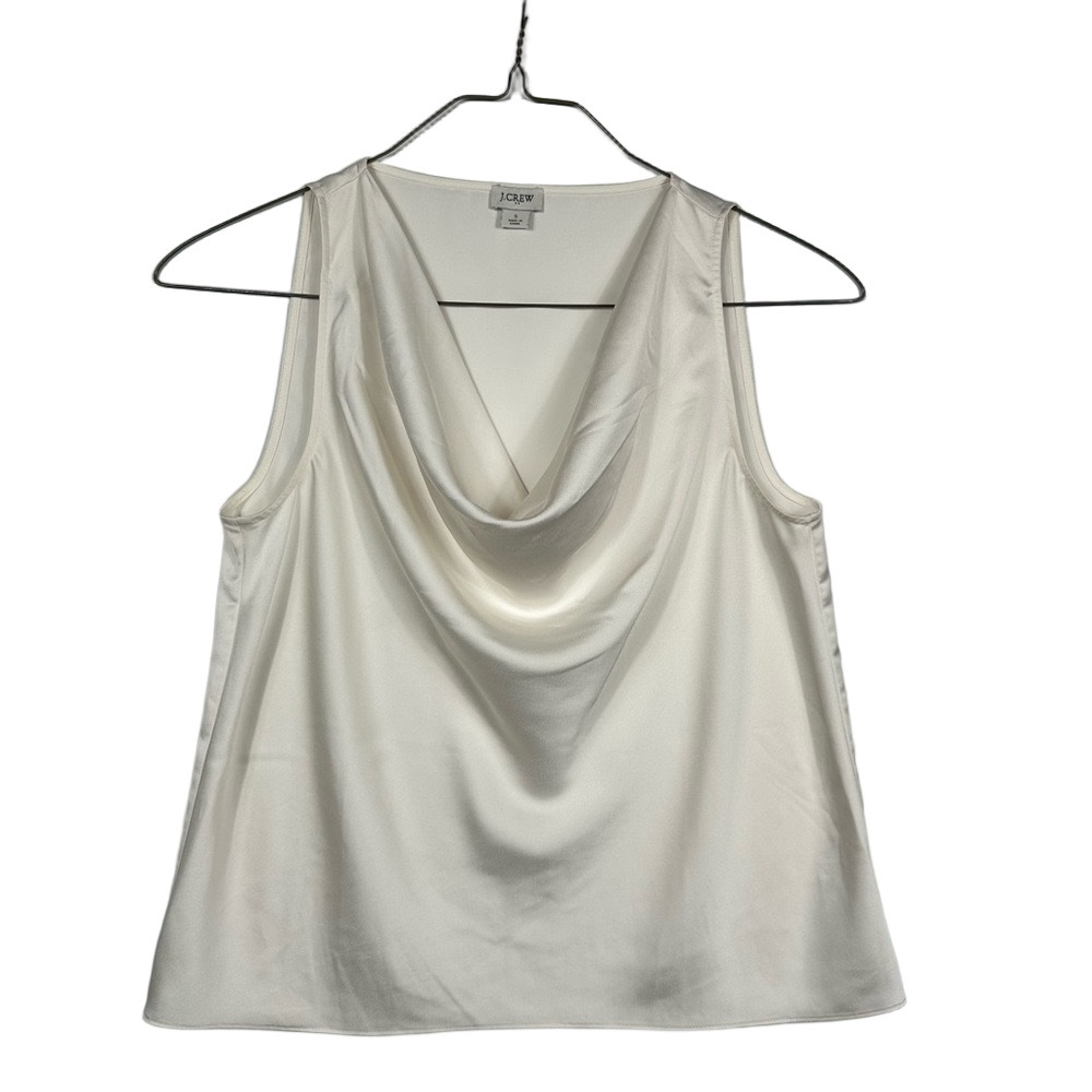 J. Crew Elegant Cream Sleeveless Blouse Size Small